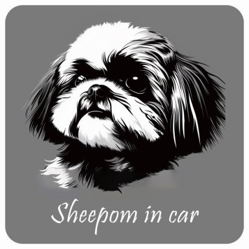 ドッグ カーステッカー イラスト付 Dog in Car シーポメ Bタイプ セーフティサイン 犬種別 正方形 13x13cm シール リア あおり運転対策 Dog Sticker 屋外 屋内 防水 かわいい おしゃれ 安全対策 カーサイン