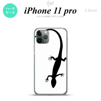 iPhone11Pro iPhone11 Pro スマホケース ハードケース トカゲ 白 黒 メンズ レディース nk-i11p-506