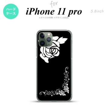 iPhone11Pro iPhone11 Pro スマホケース ハードケース バラ A 黒 白 メンズ レディース nk-i11p-1068