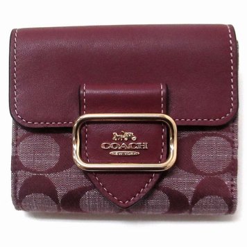 コーチ 財布 COACH アウトレット シグネチャー シャンブレー スモール モーガン ウォレット 三つ折り財布 CH151 IMMZI