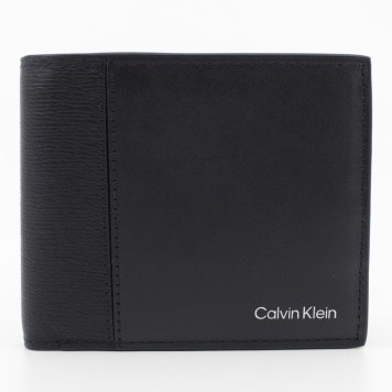 カルバンクライン　CK　Calvin Klein　二つ折り財布　LV04D1304G UB1　ブラック BLACK　フルグレインレザー　REFINED MIX BILLFOLD WITH COIN　リファインド ミックス ビルフォード ウイズ コイン　Europeライン
