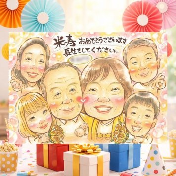 米寿の記念に、選んでよかったと思える似顔絵のギフト。大切なお祝いにも安心してご注文いただけます。 似顔絵 米寿 プレゼント ギフト 名入れ 手描き 贈り物 米寿 長寿 記念 傘寿 大人数 おじいちゃん 祖父母 おばあちゃん 名入れ 下書き確認 修正無料 一生もの かわいい 親孝行 サプライズ 長寿祝い 88歳 一生もの 米寿祝い 白寿祝い 感謝の品 バレンタインデー オーダーメイド ハロウィン