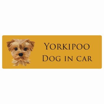 ドッグ カーステッカー イラスト付 Dog in Car ヨープー Bタイプ セーフティサイン 犬種別 長方形 20x6.7cm シール リア あおり運転対策 Dog Sticker 屋外 屋内 防水 かわいい おしゃれ 安全対策 カーサイン