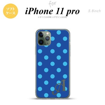 iPhone11Pro iPhone11 Pro スマホケース ソフトケース ドット 水玉 B 青 +アルファベット メンズ レディース nk-i11p-tp836i