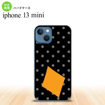 iPhone13mini iPhone13 mini ケース ハードケース トランプ 水玉 ダイヤ 黒 オレンジ  nk-i13m-549