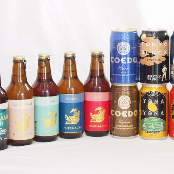 クラフトビール11本セット(インドの青鬼IPA缶 コエド瑠璃 缶 コエド伽羅 缶 名古屋赤味噌ラガー缶 よなよなエール缶 東京ブラック缶 金しゃちアルト瓶 金しゃちピルスナー瓶 金しゃちプラチナエール瓶 金しゃちIPA瓶 横浜ピルスナー瓶) 350ml×