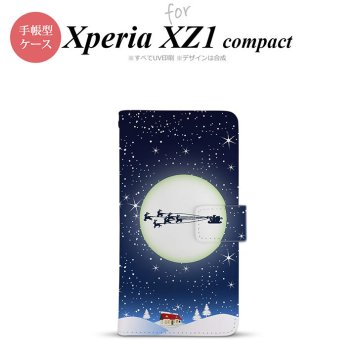 【手帳型 スマホ カバー ケース】【SO02K】【エクスペリア XZ1】手帳型 ケース SO-02K スマホ カバー Xperia XZ1 Compact エクスペリア クリスマス 青 nk-004s-so02k-dr1003【メール便送料無料】