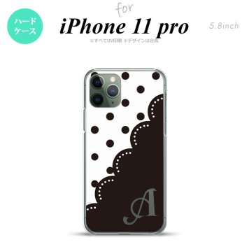 iPhone11Pro iPhone11 Pro スマホケース ハードケース ドット レース A 黒 +アルファベット メンズ レディース nk-i11p-344i