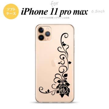 iPhone11ProMax iPhone11pro max スマホケース ソフトケース バラ B クリア 黒 メンズ レディース nk-i11pm-tp1069