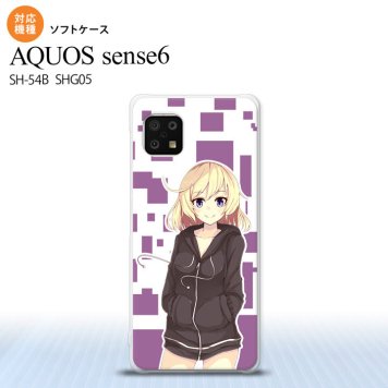 SH-54B SHG05 AQUOS sense6 スマホケース ソフトケース 女の子 A 紫 メンズ レディース nk-sens6-tp1324
