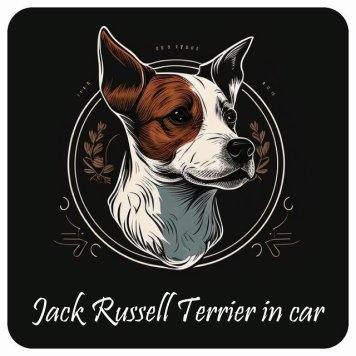 ドッグ カーステッカー イラスト付 Dog in Car ジャックラッセルテリア Aタイプ セーフティサイン 犬種別 正方形 13x13cm シール リア あおり運転対策 Dog Sticker 屋外 屋内 防水 かわいい おしゃれ 安全対策 カーサイン