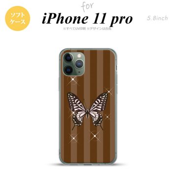 iPhone11Pro iPhone11 Pro スマホケース ソフトケース バタフライ 蝶 E 茶 メンズ レディース nk-i11p-tp316