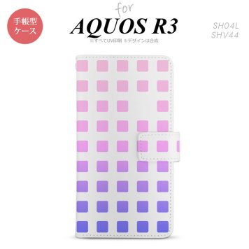 SH-04L/SHV44 AQUOS R3 手帳型スマホケース カバー スクエア ドット ピンク  nk-004s-r3-dr1363