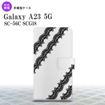Galaxy A23 GalaxyA23 手帳型スマホケース カバー レース 黒 2022年 10月発売 nk-004s-a23-dr1096