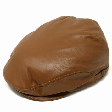 羊革 ハンチング レザー 帽子 メンズ シープスキン KASZKIET カシュケット インポートブランド 茶 ミディアム ブラウン ハンチング帽子 57cm 58cm 59m 60cm 62cm クリスマス ギフト包装 ラッピング 父の日