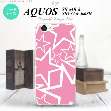 【SH04H】【スマホケース/スマホカバー】【アクオス ゼータ】SH04H スマホケース AQUOS ZETA SH04H カバー アクオス ゼータ 星 ピンク×白 nk-sh04h-1118【メール便送料無料】