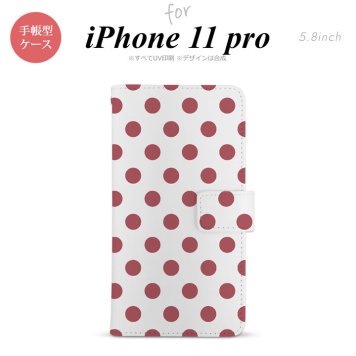 iPhone11Pro iPhone11 Pro 手帳型スマホケース カバー ドット 水玉 白 スモーク ピンク  nk-004s-i11p-dr109