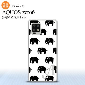 SHG04 SHG04 ZERO6 AQUOS zero6 スマホケース ソフトケース ゾウ 白 +アルファベット メンズ レディース nk-zero6-tp775i