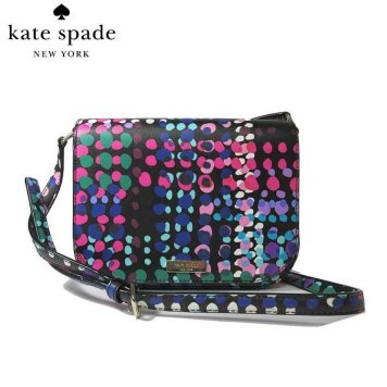 ケイト・スペード アウトレット kate spade ショルダーバッグ WKRU4694 large carsen / laurel way dotty plaid PVC 斜め掛け ポシェット / ショルダー (006)blk/multi:ブラック×マルチカラー
