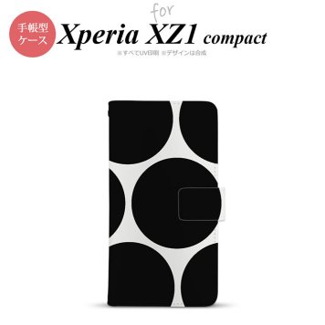 【手帳型 スマホ カバー ケース】【SO02K】【エクスペリア XZ1】手帳型 ケース SO-02K スマホ カバー Xperia XZ1 Compact エクスペリア 水玉B 白×黒 nk-004s-so02k-dr1114【メール便送料無料】
