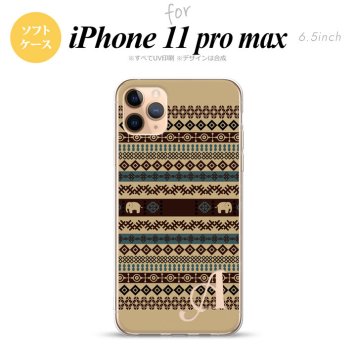 iPhone11ProMax iPhone11pro max スマホケース ソフトケース エスニック ゾウ ベージュ ブルー +アルファベット メンズ レディース nk-i11pm-tp1572i