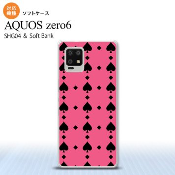 SHG04 SHG04 ZERO6 AQUOS zero6 スマホケース ソフトケース トランプ スペード ピンク 黒 メンズ レディース nk-zero6-tp538