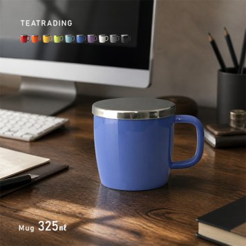 TEATRADING ブリューインマグ[マグカップ おしゃれ 蓋付き ティーカップ 茶こし付き 陶器 カップ コップ マグ 北欧風 ティーインフューザー 1人用 ティーポット不要 1杯分 茶漉し付きマグカップ ストレーナー付きマグカップ]