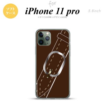 iPhone11Pro iPhone11 Pro スマホケース ソフトケース ベルト 茶 メンズ レディース nk-i11p-tp327