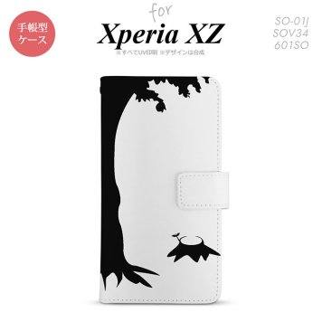 【手帳型 スマホ カバー ケース】【SO01J】【エクスペリア XZ 】手帳型 ケース SO-01J スマホ カバー XPERIA XZ エクスペリア 切り株 黒 nk-004s-so01j-dr197【メール便送料無料】