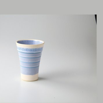 クリームブルーフリーカップ 陶器 美濃焼 やきものの里から、暮らしを贈ります。　ギフト 食器 セット テーブルウェア