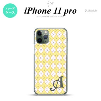 iPhone11Pro iPhone11 Pro スマホケース ハードケース アーガイル 黄 紫 +アルファベット メンズ レディース nk-i11p-1405i