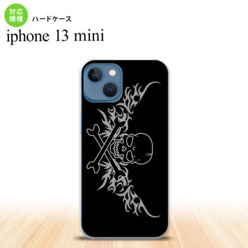 iPhone13mini iPhone13 mini ケース ハードケース ドクロ 黒 横 グレー  nk-i13m-874