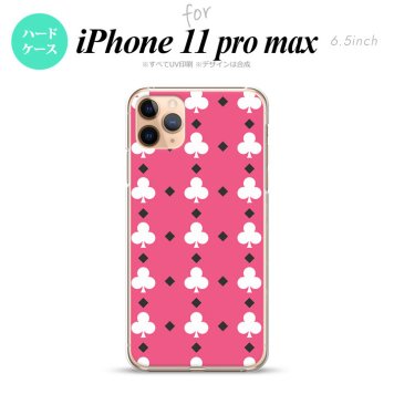 iPhone11ProMax iPhone11pro max スマホケース ハードケース トランプ クラブ ピンク 白 メンズ レディース nk-i11pm-536