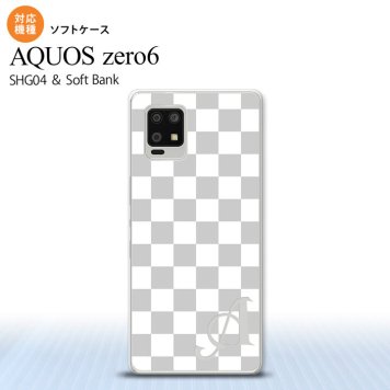 SHG04 SHG04 ZERO6 AQUOS zero6 スマホケース ソフトケース スクエア 白 グレー +アルファベット メンズ レディース nk-zero6-tp134i