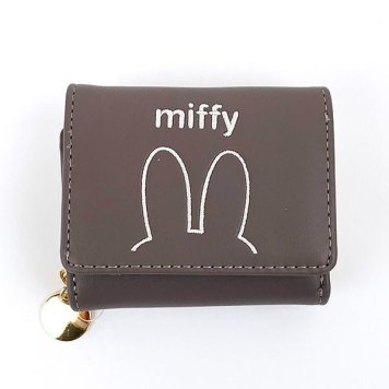 ミッフィー miffy 三つ折り財布 グレー みみシリーズ ウォレット