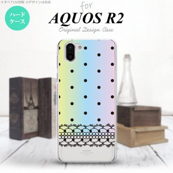 AQUOS R2 アクオス アール2 SH-03K SHV42 専用 スマホケース カバー ハードケース ドット・レース(A) パステル nk-r2-357[スマホ,スマホケース,スマホカバー,ケース,カバー,ジャケット]