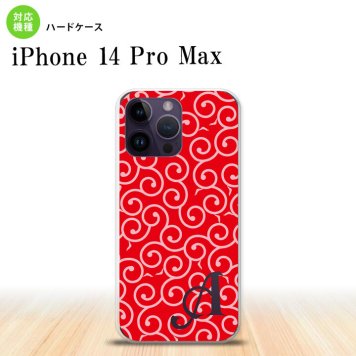 iPhone14 ProMax iPhone14 Pro Max スマホケース 背面ケース ハードケース 唐草 赤 ピンク +アルファベット 2022年 9月発売 nk-i14pm-1132i