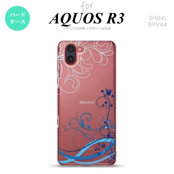 SH-04L SHV44 R3 AQUOS R3 スマホケース カバー 草 ボタニカル 青 nk-r3-1624