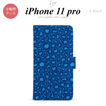 iPhone11Pro iPhone11 Pro 手帳型スマホケース カバー 豹柄 青  nk-004s-i11p-dr896