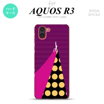 SH-04L SHV44 R3 AQUOS R3 スマホケース カバー はさみ ビビット ピンク nk-r3-1345