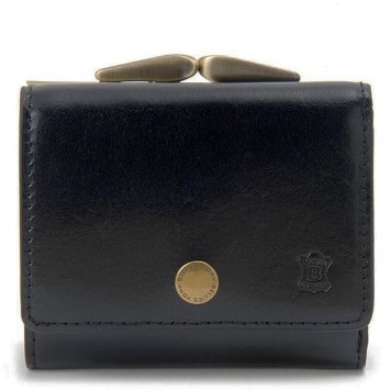ベリーズヨーク　BELLIES YORK　三つ折り折り財布　BYHL10316BK　ブラック　がま口小銭入れ　ベジタブルタンニンイタリアンレザー　牛革　「エイジングを楽しむ革小物」　二つ折り財布