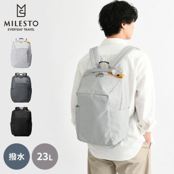 【正規販売】MILESTO ミレスト Hutte ヒュッテ MLS943 ラウンド バックパック 23L リュック PC収納 軽量 旅行 トラベル 大容量 バックパッカー ブラック グレー 鞄 通勤 ビジネス ギフト プレゼント メンズ レディース ブランド グッドデザイン賞
