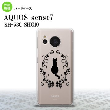 sense7 sense7 スマホケース 背面ケース ハードケース 猫とバラ A 黒 2022年 11月発売 nk-sens7-1142