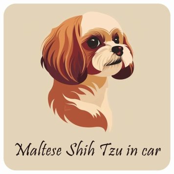 ドッグ カーステッカー イラスト付 Dog in Car マルシーズー Aタイプ セーフティサイン 犬種別 正方形 13x13cm シール リア あおり運転対策 Dog Sticker 屋外 屋内 防水 かわいい おしゃれ 安全対策 カーサイン