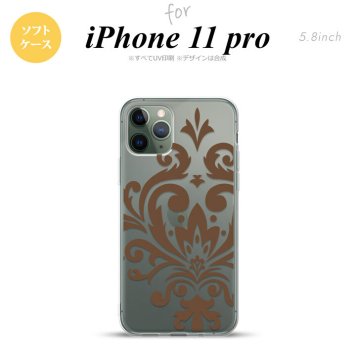 iPhone11Pro iPhone11 Pro スマホケース ソフトケース ダマスク D 茶 メンズ レディース nk-i11p-tp1036