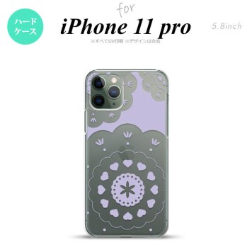 iPhone11Pro iPhone11 Pro スマホケース ハードケース レース クリア 紫 メンズ レディース nk-i11p-1486