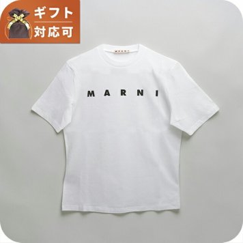 マルニ MARNI Tシャツ ロゴ コットン クルーネックT マルニキッズ MT290F-M01601-M00RF-0M100-14Y レディース ホワイト Tシャツ