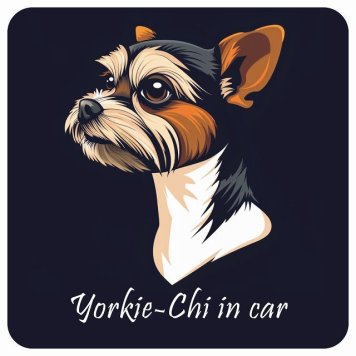 ドッグ カーステッカー イラスト付 Dog in Car ヨーチー Bタイプ セーフティサイン 犬種別 正方形 13x13cm シール リア あおり運転対策 Dog Sticker 屋外 屋内 防水 かわいい おしゃれ 安全対策 カーサイン