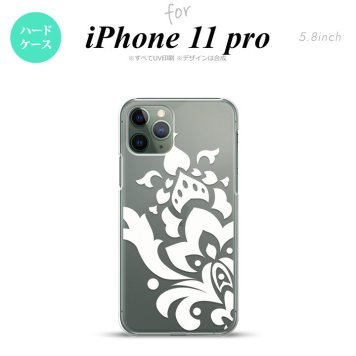 iPhone11Pro iPhone11 Pro スマホケース ハードケース ダマスク C 白 メンズ レディース nk-i11p-1032