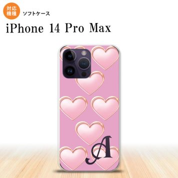 iPhone14 ProMax iPhone14 Pro Max スマホケース 背面ケースソフトケース ハート C ピンク +アルファベット 2022年 9月発売 nk-i14pm-tp174i